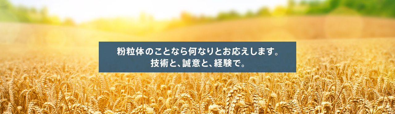 粉粒体のことなら何なりとお応えします。技術と、誠意と、経験で。